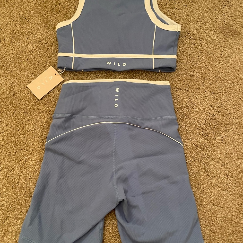 wilo rib 2pk piper bra & shorts blue size XS - Picture 3 of 6
